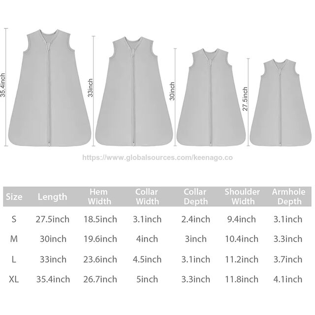 Fabricante de Fábrica Recién Nacido 0.5 1.0 Tog Envoltura de Pañales con Cremallera de Doble Sentido Bolsa de Dormir de Bambú Saco de Dormir para Bebé