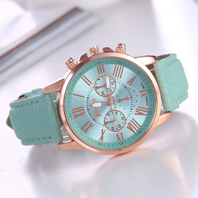Armbanduhr für Damen, Geneva Quarzuhr, modische Skalen-Herrenuhr