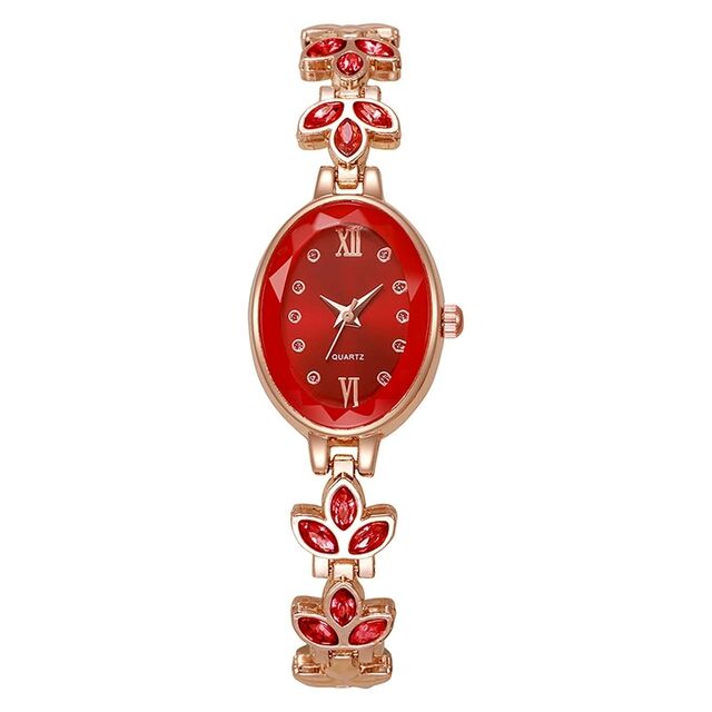 Reloj de diamantes para mujer, esfera redonda pequeña, temperamento a la moda, incrustaciones de diamantes de colores, reloj de pulsera