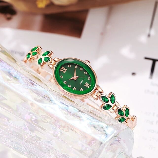 Reloj de diamantes para mujer, esfera redonda pequeña, temperamento a la moda, incrustaciones de diamantes de colores, reloj de pulsera