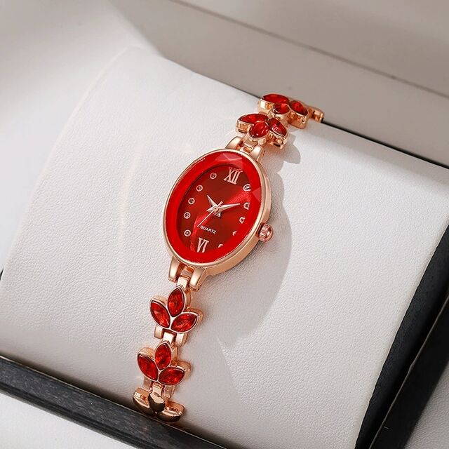 Reloj de diamantes para mujer, esfera redonda pequeña, temperamento a la moda, incrustaciones de diamantes de colores, reloj de pulsera
