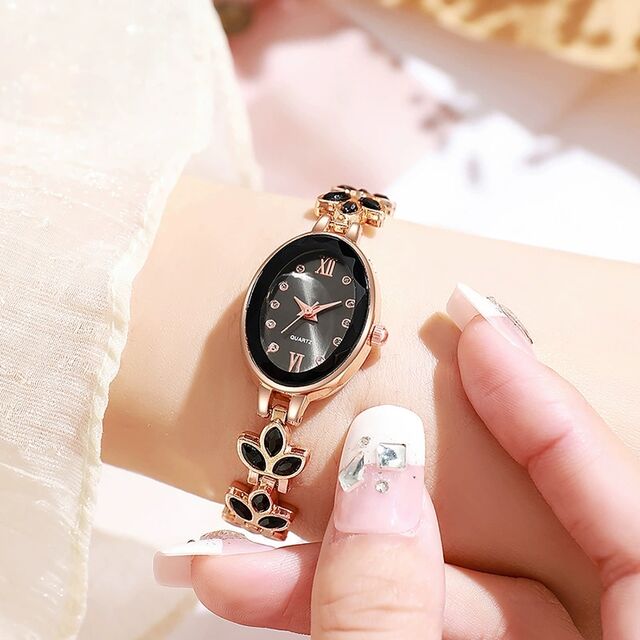 Reloj de diamantes para mujer, esfera redonda pequeña, temperamento a la moda, incrustaciones de diamantes de colores, reloj de pulsera