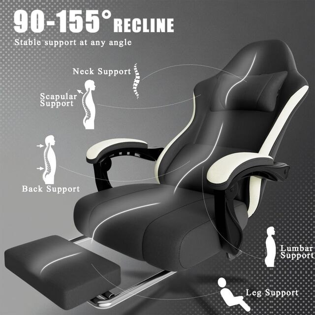 Fabrikdirekt atmungsaktiver Stoff Gaming Stuhl für Gamer Ergonomischer Computerstuhl mit Fußstütze