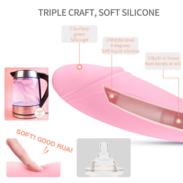 Vibrateur Dildo Masseur Sexuel en Silicone, Chauffage Réglable à 10 Fréquences, Différents Angles pour Clitoris et Point G, Vibrateur de Voyage
