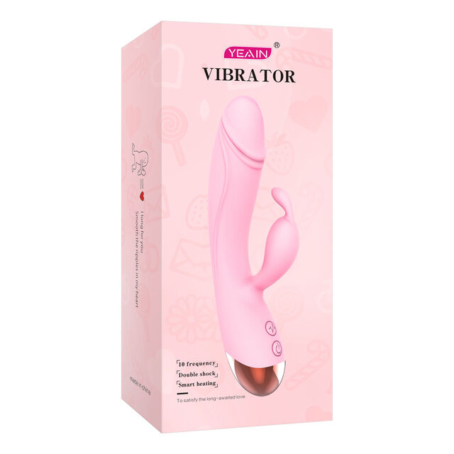Vibrateur Dildo Masseur Sexuel en Silicone, Chauffage Réglable à 10 Fréquences, Différents Angles pour Clitoris et Point G, Vibrateur de Voyage