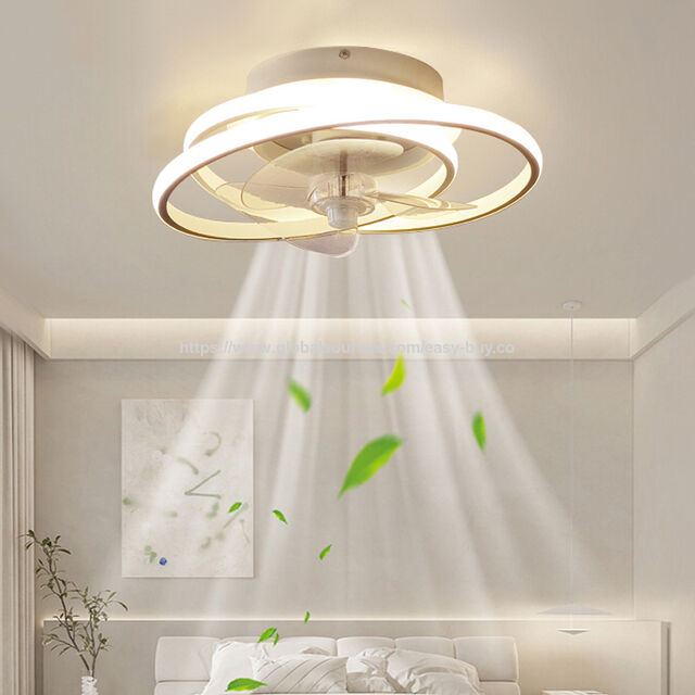 Ventilador de Techo Minimalista y Atmosférico con Control por Voz Inteligente, Lámpara Ventilador para Comedor