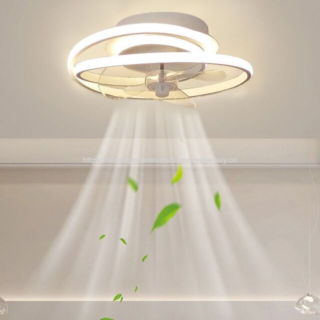 Ventilador de Techo Minimalista y Atmosférico con Control por Voz Inteligente, Lámpara Ventilador para Comedor