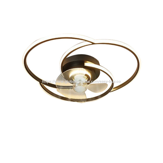 Ventilador de Techo Minimalista y Atmosférico con Control por Voz Inteligente, Lámpara Ventilador para Comedor