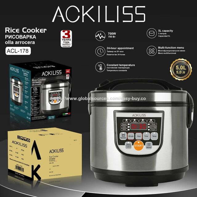 Cuiseur à Riz Intelligent pour le Commerce Extérieur, Cuiseur à Riz Intelligent Multifonction de 5L à Grande Capacité