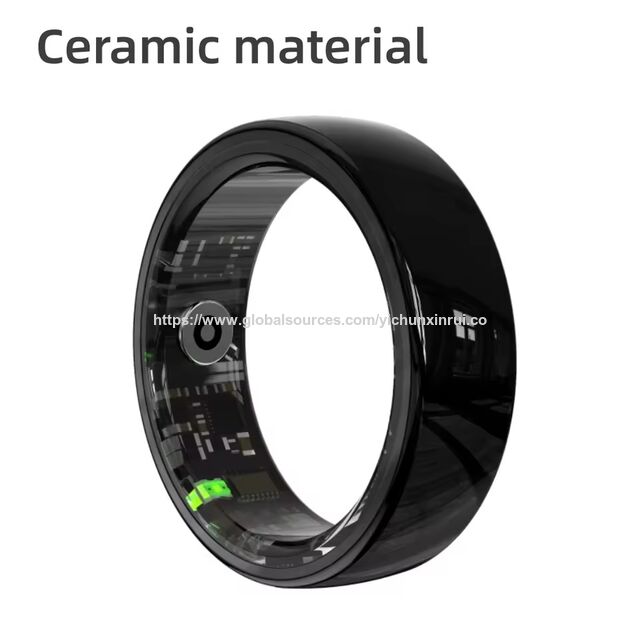 Bague Intelligente Céramique Paiement NFC, Fabricants OEM ODM 2025, Tracker Santé ECG Fitness avec Moniteur App pour Femmes Hommes Tailles 6-14