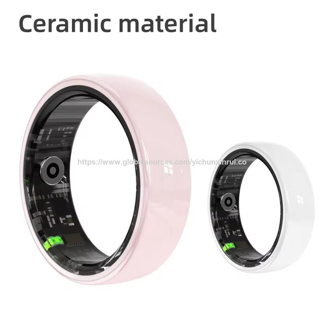 Bague Intelligente Céramique Paiement NFC, Fabricants OEM ODM 2025, Tracker Santé ECG Fitness avec Moniteur App pour Femmes Hommes Tailles 6-14
