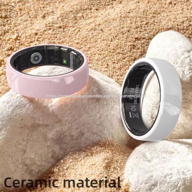 Bague Intelligente Céramique Paiement NFC, Fabricants OEM ODM 2025, Tracker Santé ECG Fitness avec Moniteur App pour Femmes Hommes Tailles 6-14