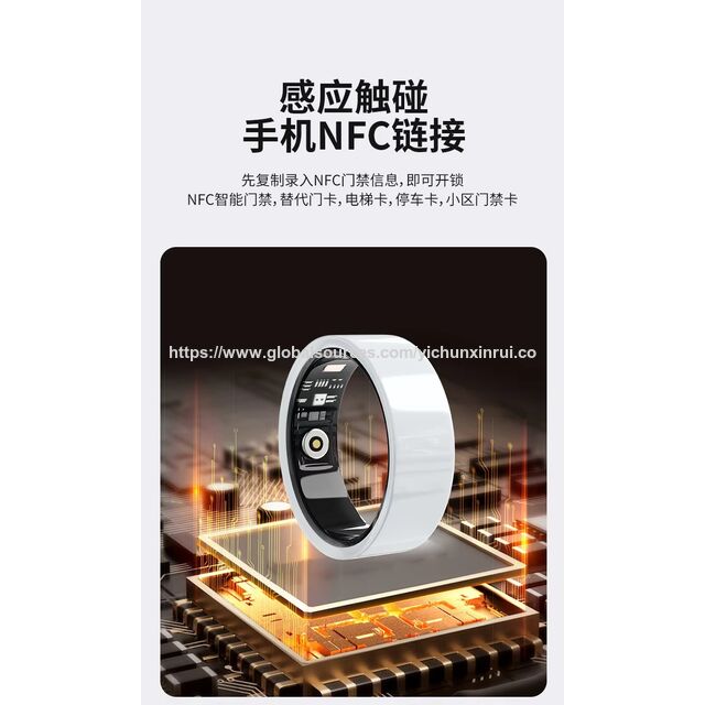 Bague Intelligente de Santé avec Oxygène Sanguin, Fréquence Cardiaque, Suivi du Sommeil, Matériau Céramique, Chargement Magnétique, Étanche 5ATM+IP68