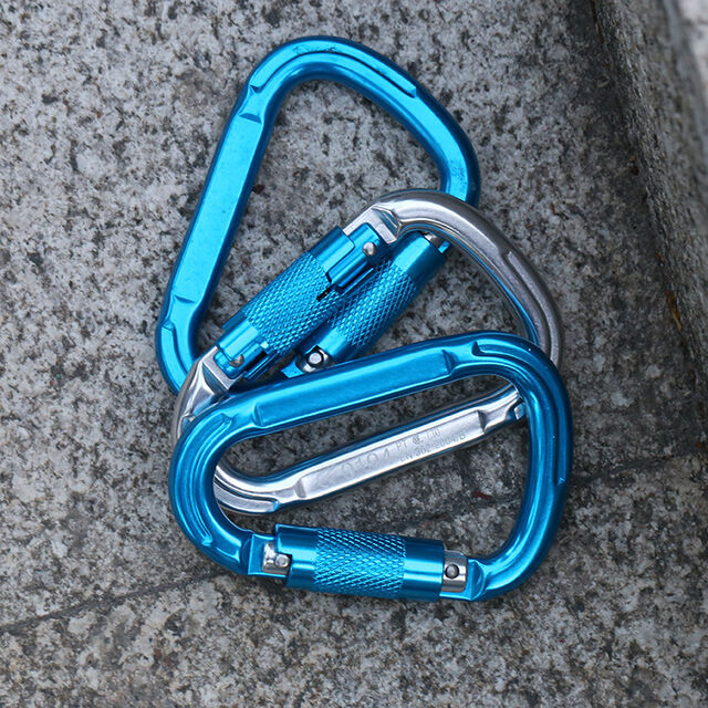 26KN Schwerlast-Karabiner mit automatischer Verriegelung, professionelle 7075 Aluminium D-Ring Kletterkarabiner für Felsklettern, Camping, Hängematte