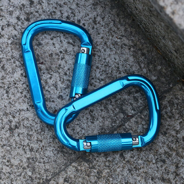 26KN Schwerlast-Karabiner mit automatischer Verriegelung, professionelle 7075 Aluminium D-Ring Kletterkarabiner für Felsklettern, Camping, Hängematte
