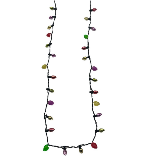 Weihnachts-LED-Lichterkette, Weihnachtsserie, Glühbirne, 8 rote Lichter, kleine blinkende Glühbirne, Halskette