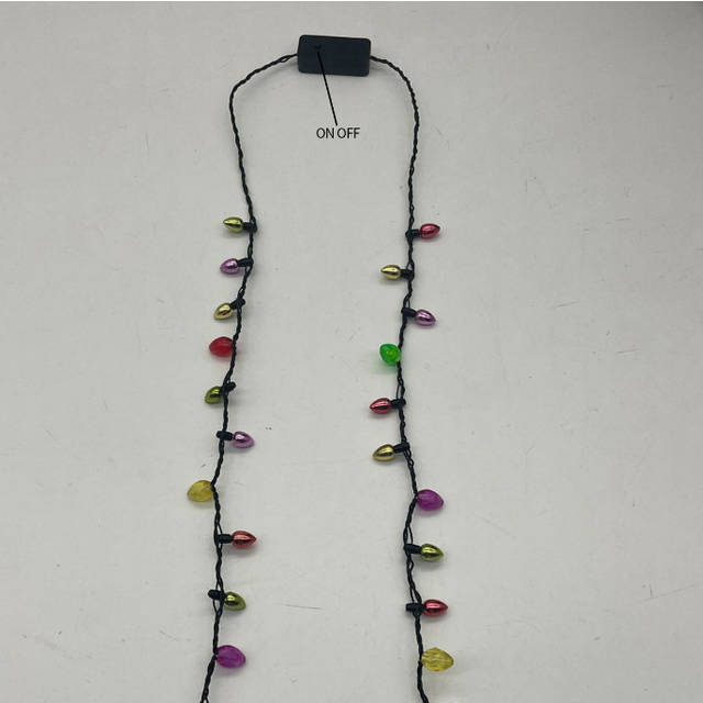 Weihnachts-LED-Lichterkette, Weihnachtsserie, Glühbirne, 8 rote Lichter, kleine blinkende Glühbirne, Halskette