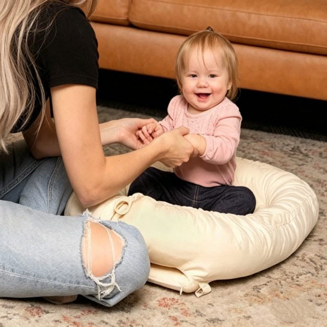 Umweltfreundliche, weiche Baby-Liege mit Reisetasche für 0-12 Monate, Baby-Nestchen-Kissen