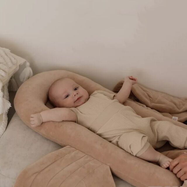 Minky-Stoff Baby-Beistellbett-Lounger mit flügelförmiger Abdeckung, Baby-Schlafkissen