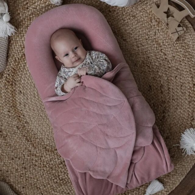 Minky-Stoff Baby-Beistellbett-Lounger mit flügelförmiger Abdeckung, Baby-Schlafkissen