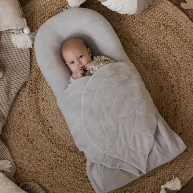 Minky-Stoff Baby-Beistellbett-Lounger mit flügelförmiger Abdeckung, Baby-Schlafkissen
