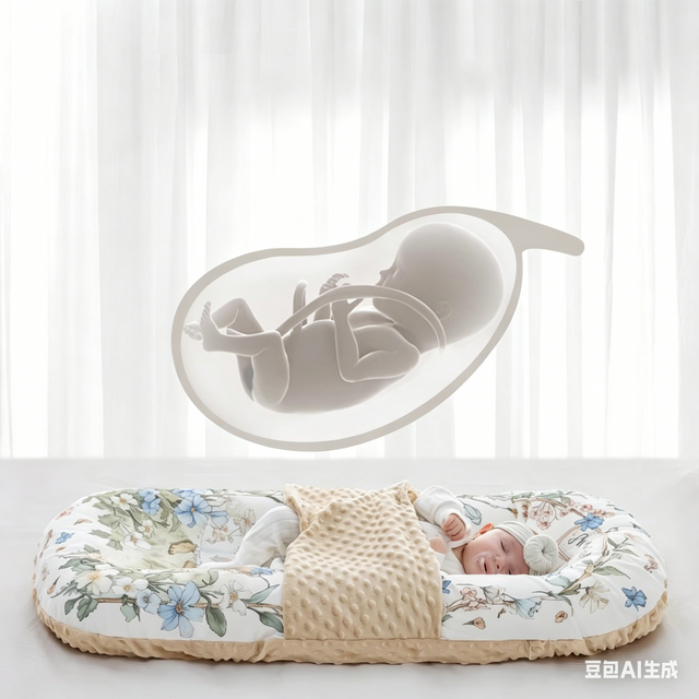 Lauschige Baby-Liege mit verspieltem Tiermotiv und kuscheliger Noppenfolien-Decke