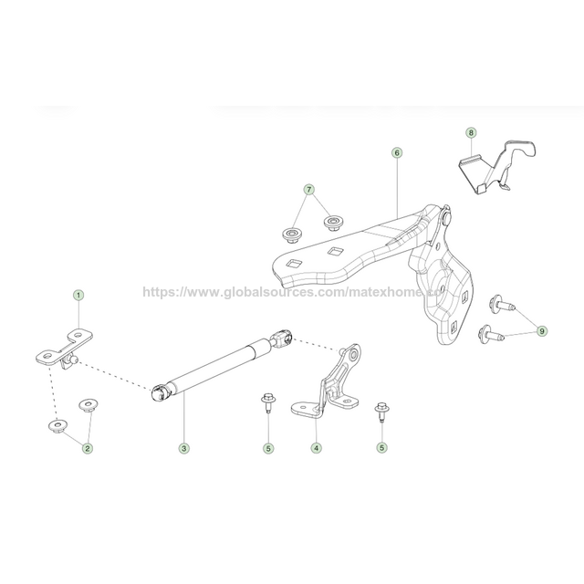 MODEL 3 - BJ 2017-2023 - SCHLIESSMECHANISMEN UND SCHARNİERE - MOTORHAUBENSCHARNİERE UND FİTTİNGS - MOTORHAUBENSCHARNİER-Baugruppe - LINKS/RECHTS