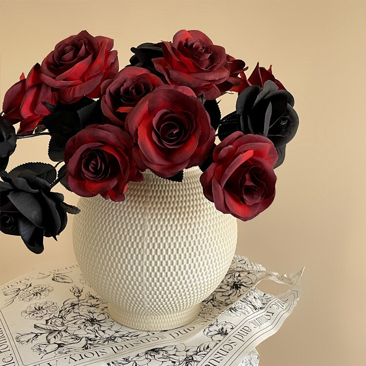 Fake Gothic Roses Artificial Flowers Rose Artificial Flower, Gothic Dark Simulated Flower ...