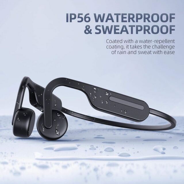 Fones de Ouvido de Orelha Aberta com IA em Promoção, Fones de Ouvido de Condução Óssea com LED, Fones de Ouvido Esportivos à Prova d'Água IPX5 com Redução de Ruído ENC para Corrida