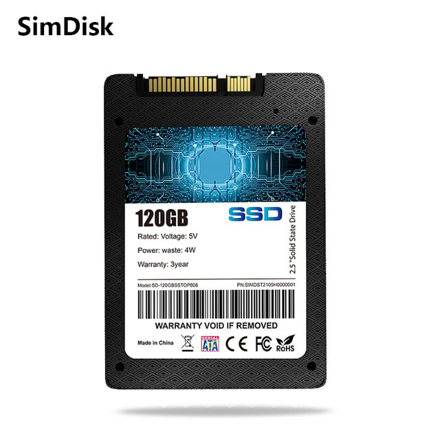 SimDisk Factory Vente en Gros SSD SATA 3 Haute Performance de 2,5 Pouces 128 Go - 1 To Disque SSD Interne pour Ordinateur de Bureau et Ordinateur Portable