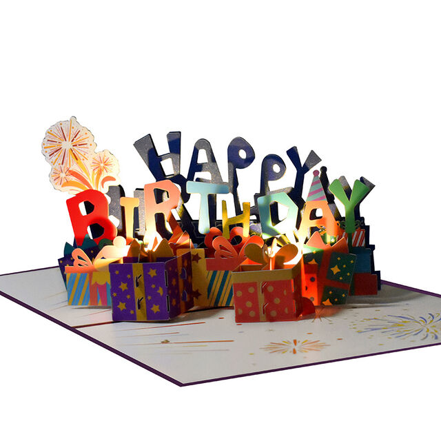 Carte de Joyeux Anniversaire - Joue la chanson 'HAPPY', Carte Musicale 3D de Joyeux Anniversaire, Cartes d'Anniversaire pour Femmes, Cartes d'Anniversaire pour Hommes