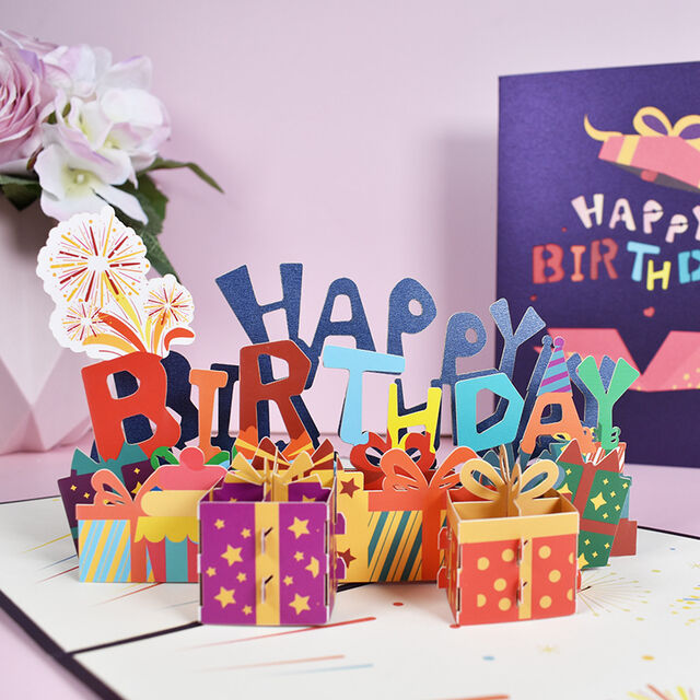 Carte de Joyeux Anniversaire - Joue la chanson 'HAPPY', Carte Musicale 3D de Joyeux Anniversaire, Cartes d'Anniversaire pour Femmes, Cartes d'Anniversaire pour Hommes