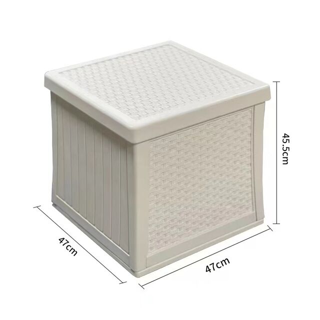 Armário de armazenamento de PP para jardim, caixa de armazenamento flip para uso doméstico, armário de armazenamento externo resistente à chuva e ao sol