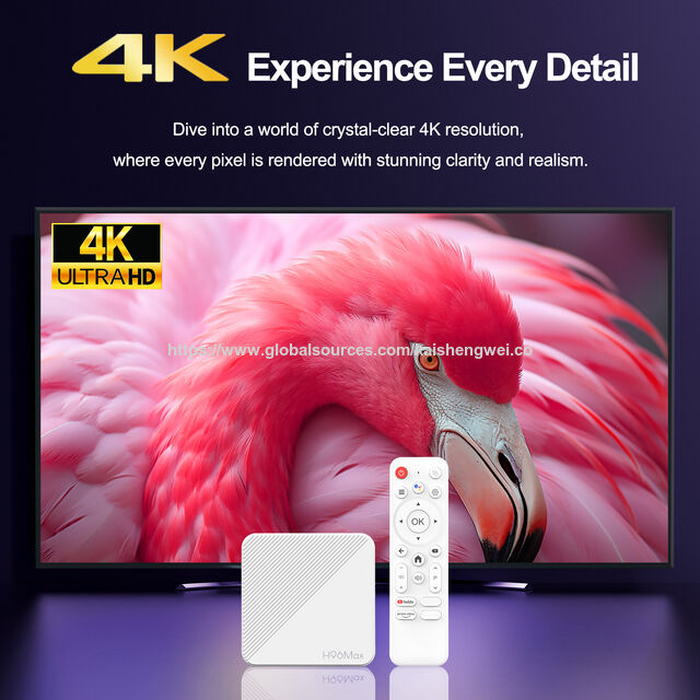 H96 MAX 4K Smart Fire TV Stick Boîtier TV Android 14 ATV H313 Double Wifi BT Processeur Quad Core 2Go/8Go RAM 16Go Stockage