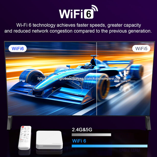 H96 MAX 4K Smart Fire TV Stick Boîtier TV Android 14 ATV H313 Double Wifi BT Processeur Quad Core 2Go/8Go RAM 16Go Stockage