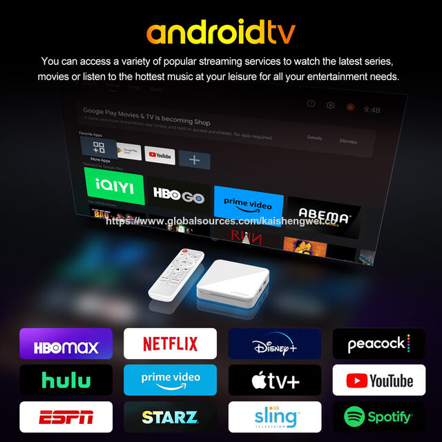 H96 MAX 4K Smart Fire TV Stick Boîtier TV Android 14 ATV H313 Double Wifi BT Processeur Quad Core 2Go/8Go RAM 16Go Stockage