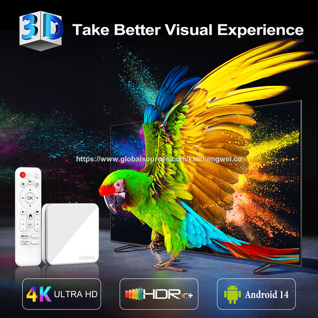 H96 MAX 4K Smart Fire TV Stick Boîtier TV Android 14 ATV H313 Double Wifi BT Processeur Quad Core 2Go/8Go RAM 16Go Stockage