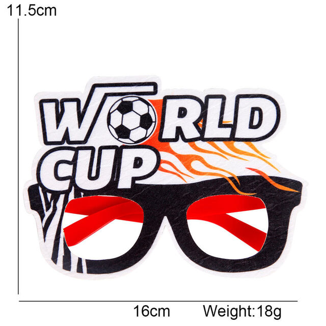 Lunettes de Football Coupe du Monde Qatar 2022 Décoration Rassemblement Fête Encouragement Accessoires Coupe du Monde de Football Lunettes DIY Fête de Fans