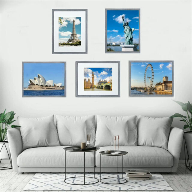 Moldura para Fotos Azul Haze PS Rústica Estilo Casa de Campo para Decoração de Casa
