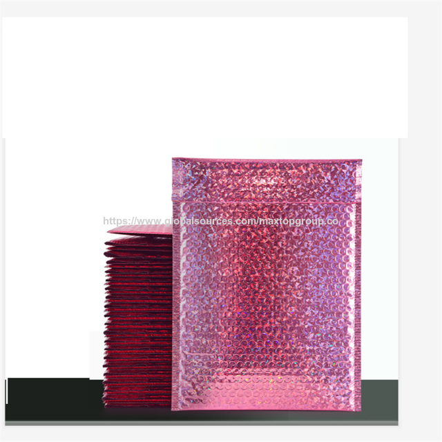 Sacos de bolhas metálicos com impressão personalizada em várias cores, envelopes almofadados para envio expresso