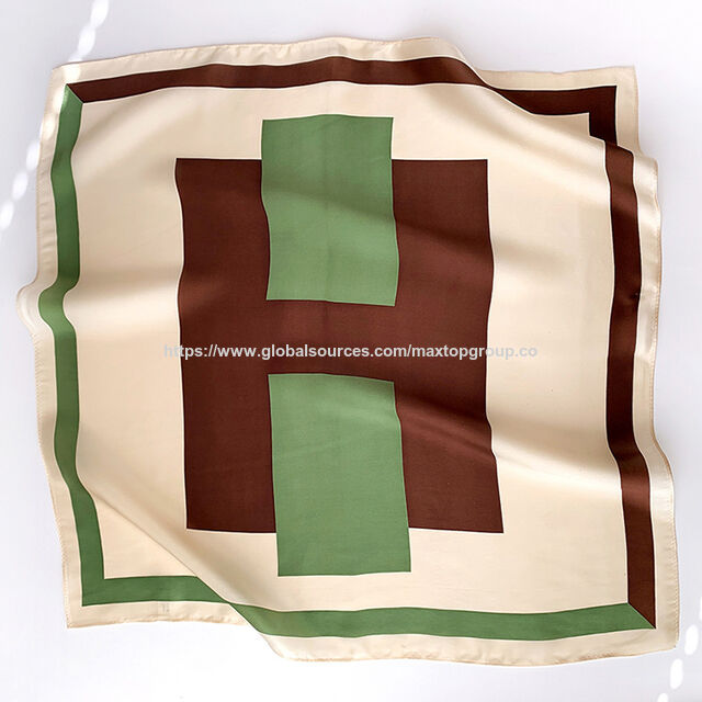 Pañuelos de seda personalizados al por mayor para la cabeza y el cabello, estampados, cuadrados, 100% seda de morera china pura - Bufandas de seda