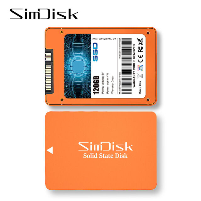 SimDisk SSD SATA Interne 2.5 Pouces 120GB 128GB 256GB 512GB 1TB 2TB Disque SSD Haute Vitesse pour Ordinateurs