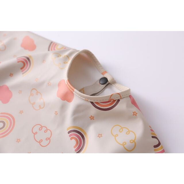Conjunto de Babadores de Manga Longa Econômico para Bebê, Babador Impermeável com Bolso, Babador com Mangas para Crianças de 6 a 24 Meses