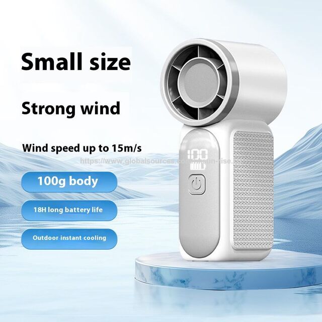 3000mAh 100-stufiger Turbo-Mini-Lüfter - Handventilator mit hoher Geschwindigkeit, Digitalanzeige & Kühlfunktion, USB-wiederaufladbar