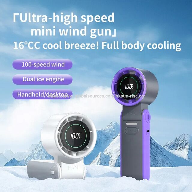 Hochgeschwindigkeits-Handheld-Turbogebläse 3600mAh USB-wiederaufladbarer Mini-Lüfter mit Kühlplatte, faltbarer tragbarer Nacken-Reiseventilator
