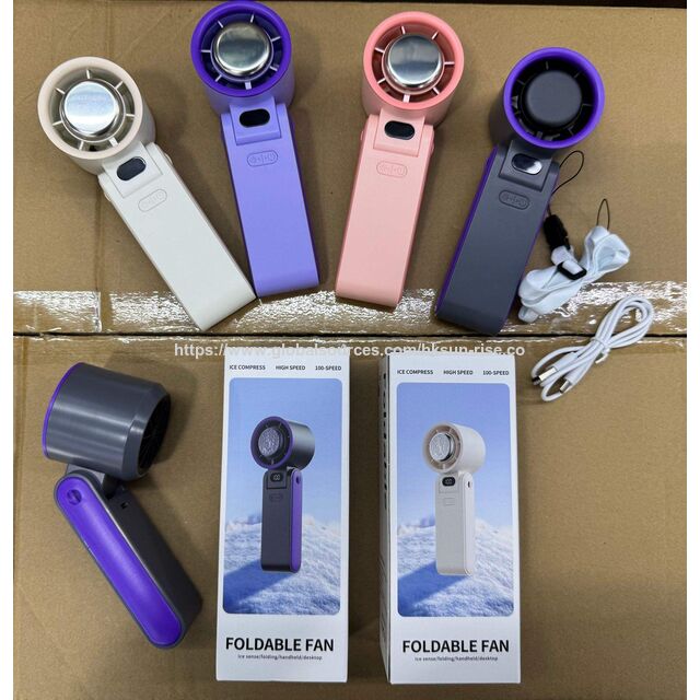 Hochgeschwindigkeits-Handheld-Turbogebläse 3600mAh USB-wiederaufladbarer Mini-Lüfter mit Kühlplatte, faltbarer tragbarer Nacken-Reiseventilator