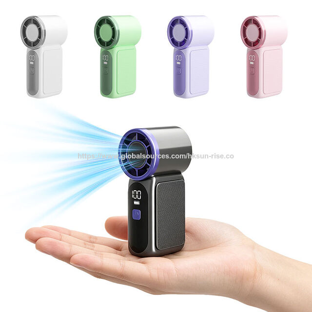 3000mAh 100-stufiger Turbo-Mini-Lüfter - Handventilator mit hoher Geschwindigkeit, Digitalanzeige & Kühlfunktion, USB-wiederaufladbar