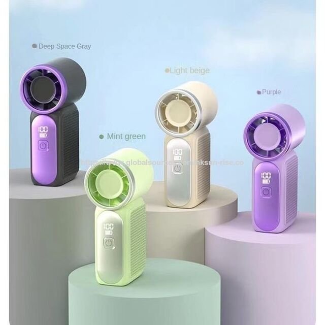 3000mAh 100-stufiger Turbo-Mini-Lüfter - Handventilator mit hoher Geschwindigkeit, Digitalanzeige & Kühlfunktion, USB-wiederaufladbar