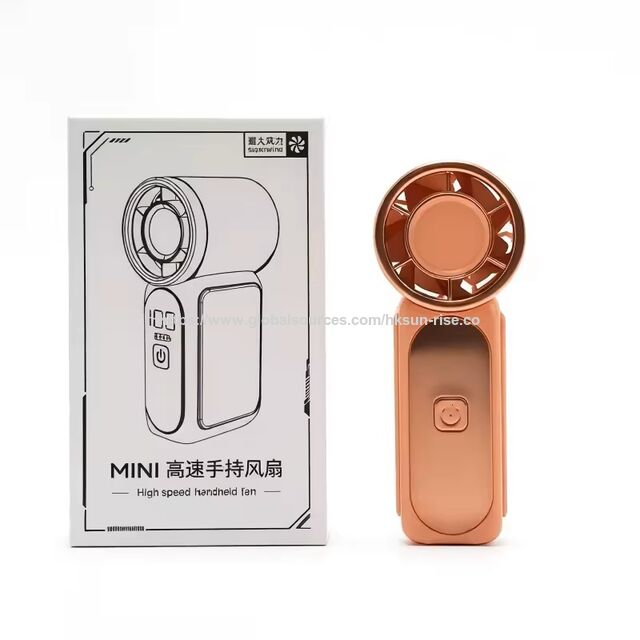 Luxuriöser, handgehaltener, wiederaufladbarer Mini-Lüfter der Klasse A im Geschenkkarton, tragbarer Mini-Handventilator mit Logo