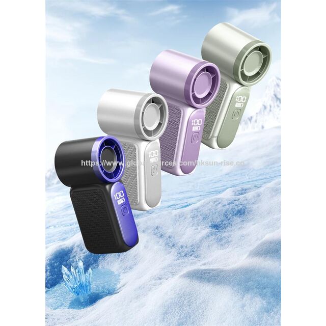 3000mAh 100-stufiger Turbo-Mini-Lüfter - Handventilator mit hoher Geschwindigkeit, Digitalanzeige & Kühlfunktion, USB-wiederaufladbar